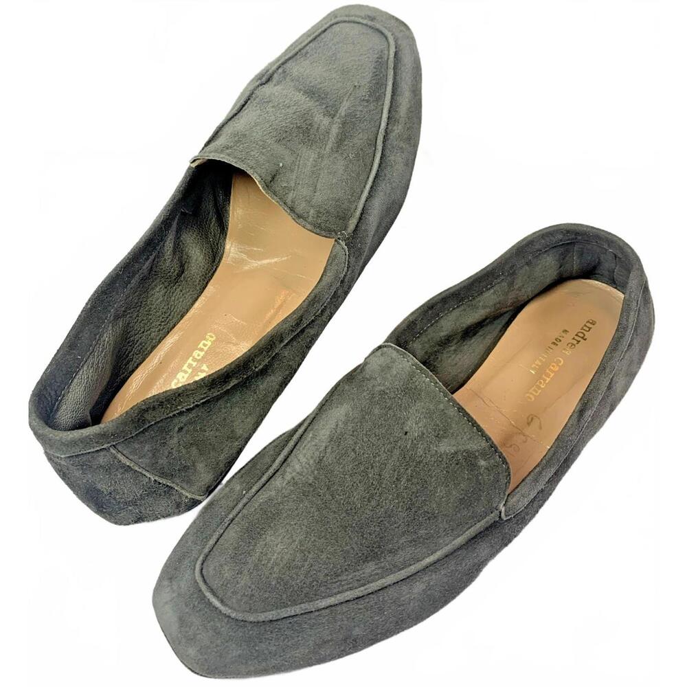Andrea Carrano Mare Gray Suede Slip On Closed Toe Loafer Flats Size 36/5.5 Italy